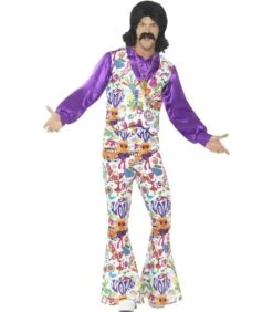 60s Groovy Hippie Costume, Multi-Coloured