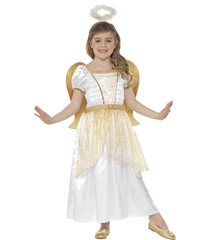Angel Princess Costume, White & Gold 1 Angel Princess Costume, White & Gold