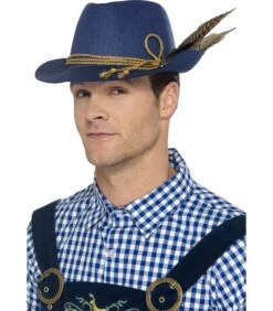 Authentic Bavarian Oktoberfest Hat, Blue