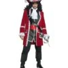 Deluxe Authentic Pirate Captain Costume, Red