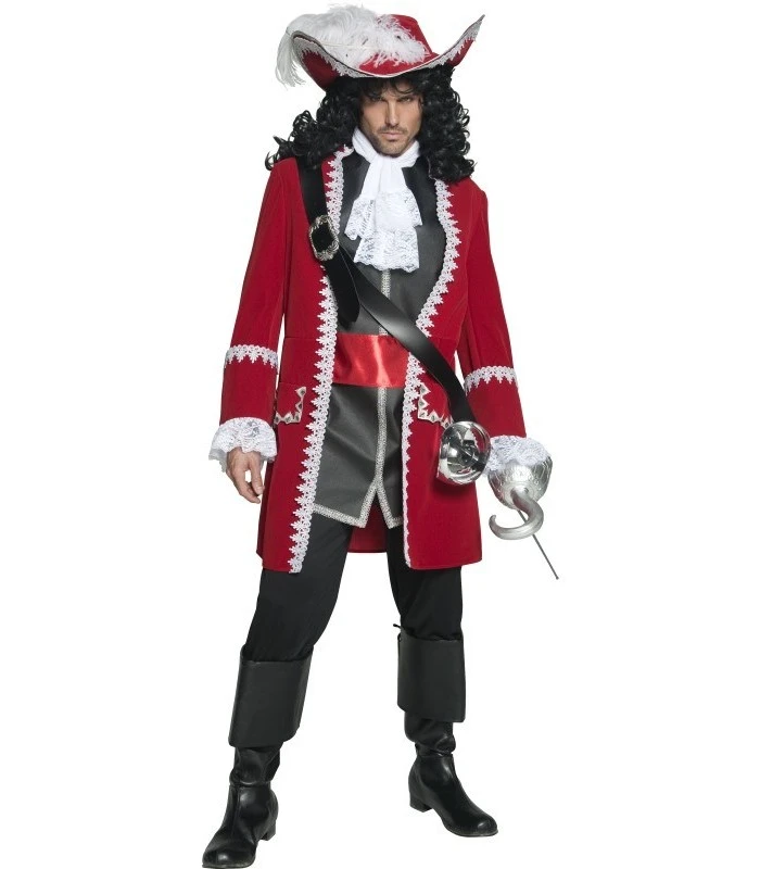 Deluxe Authentic Pirate Captain Costume, Red 1 Deluxe Authentic Pirate Captain Costume, Red
