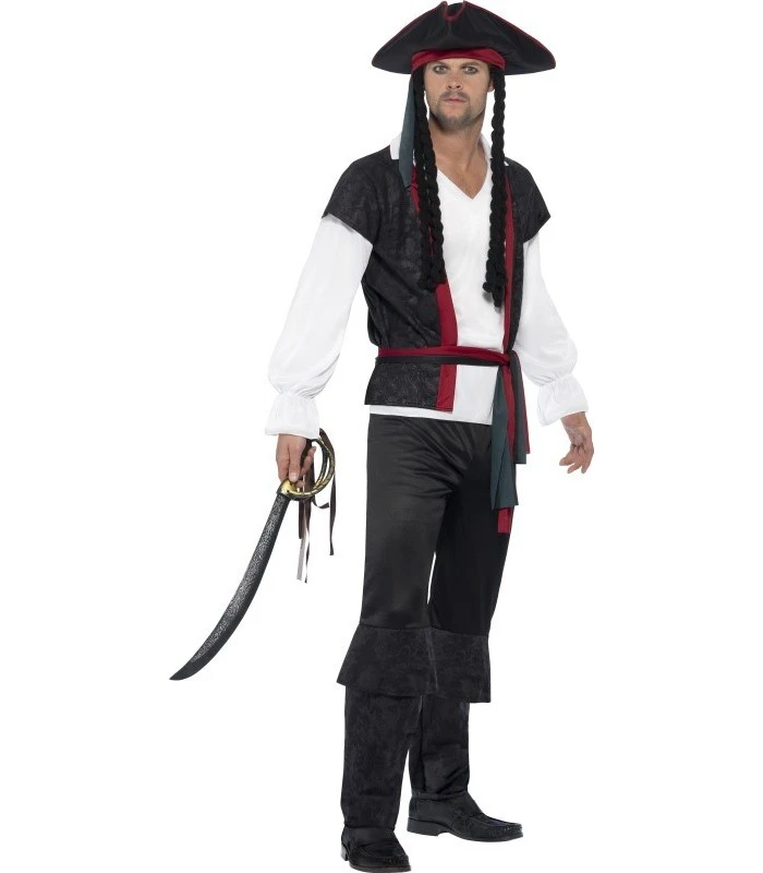 Aye Aye Pirate Captain Costume, Black 1 Aye Aye Pirate Captain Costume, Black