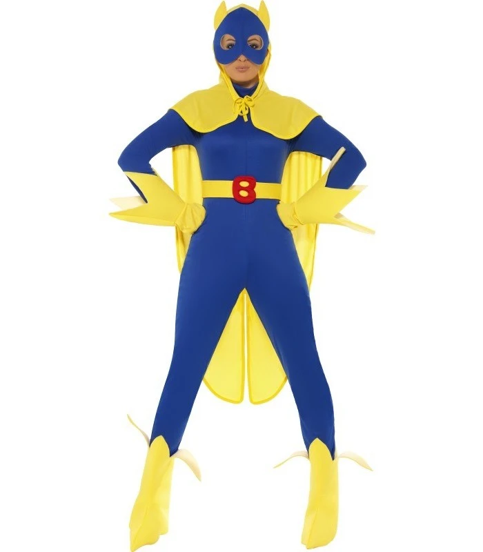 Bananaman Female Costume, Blue 1 Bananaman Female Costume, Blue