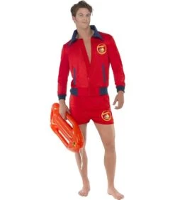 Baywatch Lifeguard Costume, Red