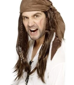 Buccaneer Pirate Wig, Brown