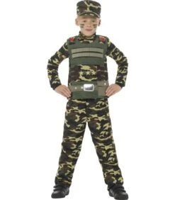 Camouflage Military Boy Costume, Green