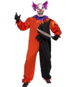 Cirque Sinister Scary Bo Bo The Clown Costume, Red