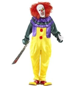 Classic Horror Clown Costume, Multi-Coloured