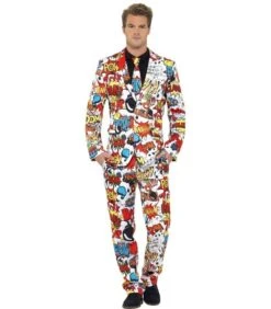 Comic Strip Suit, Red & White