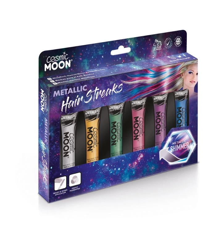 Cosmic Moon Metallic Hair Streaks, Assorted 1 Cosmic Moon Metallic Hair Streaks, Assorted