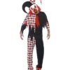 Crazed Jester Costume, Black & Red