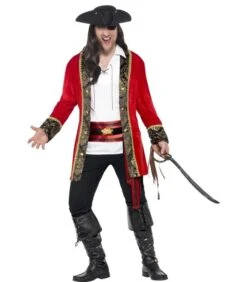 Curves Pirate Captain Costume, Red
