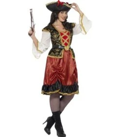 Curves Pirate Lady Costume, Red