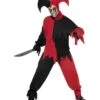 Dark Jester Costume, Red & Black