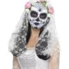 Day Of The Dead Bride Mask, Full Face, White