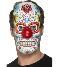 Day Of The Dead Clown Mask, Multi-Coloured