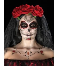 Smiffys Make-Up FX, Day Of The Dead Kit, Aqua, Red