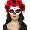 Day Of The Dead Rose Eyemask, Red