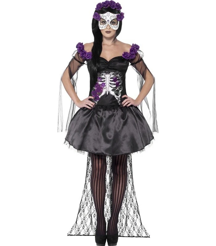 Day Of The Dead Senorita Costume, Black 1 Day Of The Dead Senorita Costume, Black