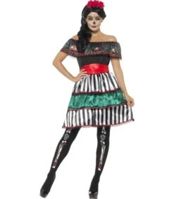 Day Of The Dead Senorita Doll Costume, Multi-Colou