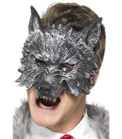 Deluxe Big Bad Wolf Mask, Grey