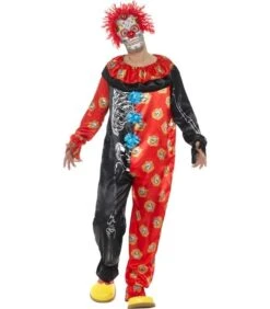 Deluxe Day Of The Dead Clown Costume, Multi-Colour