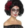 Deluxe Day Of The Dead Doll Wig, Black