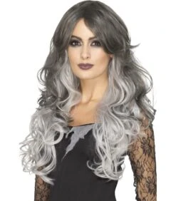 Deluxe Gothic Bride Wig, Grey