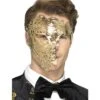 Deluxe Metal Filigree Phantom Mask, Gold