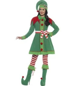 Deluxe Miss Elf Costume, Green