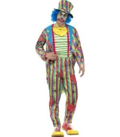 Deluxe Patchwork Clown Costume, Male, Multi-Colour
