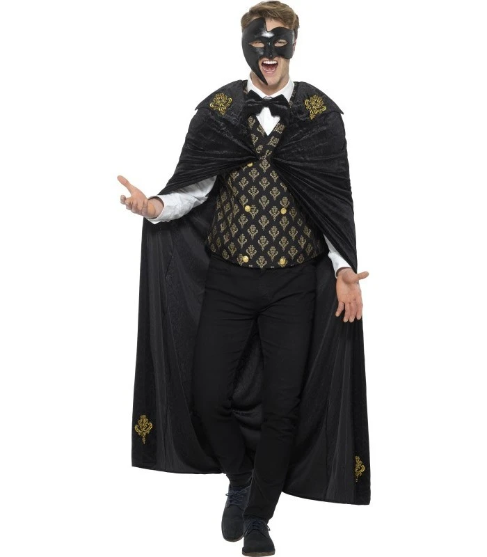 Deluxe Phantom Costume, Black & Gold 1 Deluxe Phantom Costume, Black & Gold