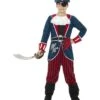 Deluxe Pirate Captain Costume, Blue & Red