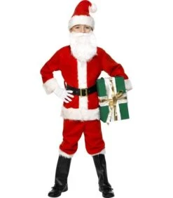 Deluxe Santa Costume & Beard, Red