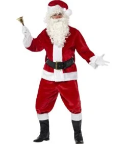 Deluxe Santa Costume & Hat, Red