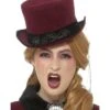 Deluxe Victorian Vampiress Hat, Burgundy