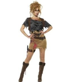 Deluxe Zombie Huntress Costume, Brown
