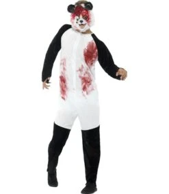 Deluxe Zombie Panda Costume, Black & White