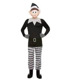 Elves Behavin' Badly Bad Elf Costume, Grey & Black