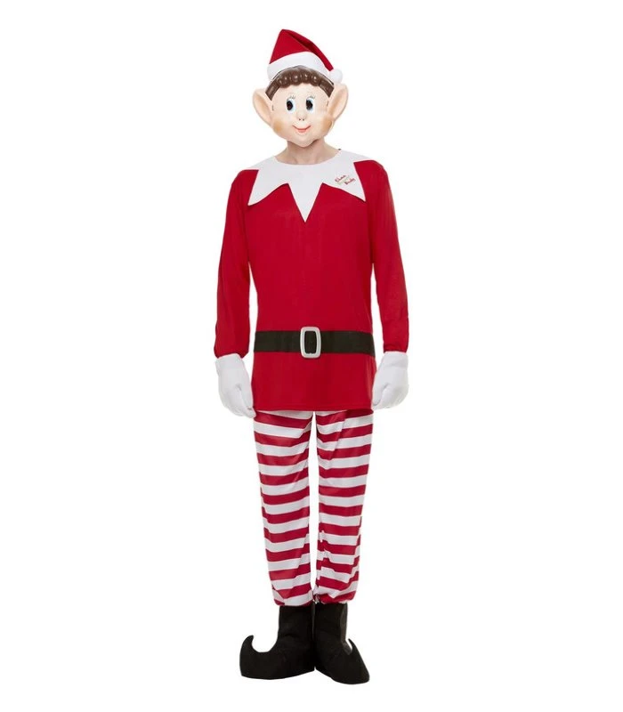Elves Behavin' Badly Mens Elf Costume, Red & White 1 Elves Behavin' Badly Mens Elf Costume, Red & White