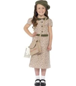 Evacuee Girl Costume, Patterned