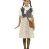 Evacuee School Girl Costume, Grey