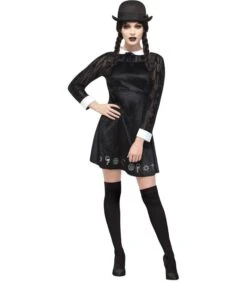 Fever Deluxe Gothic School Girl Costume, Black