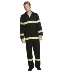 Fever Fireman Costume, Black