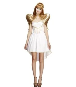 Fever Glamorous Angel Costume, With Dress, White