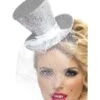 Fever Mini Top Hat On Headband, Silver