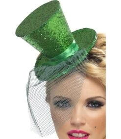 Fever Mini Top Hat On Headband, Green