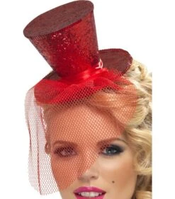 Fever Mini Top Hat On Headband, Red
