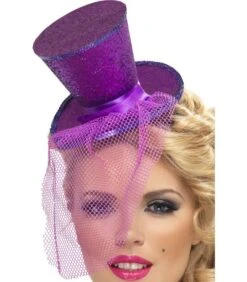 Fever Mini Top Hat On Headband, Purple