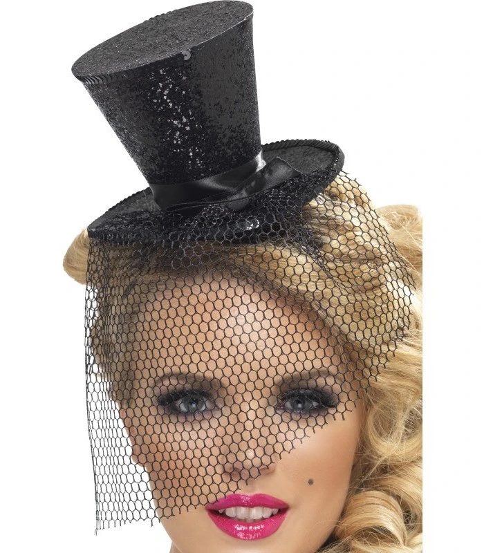 Fever Mini Top Hat On Headband, Black 1 Fever Mini Top Hat On Headband, Black